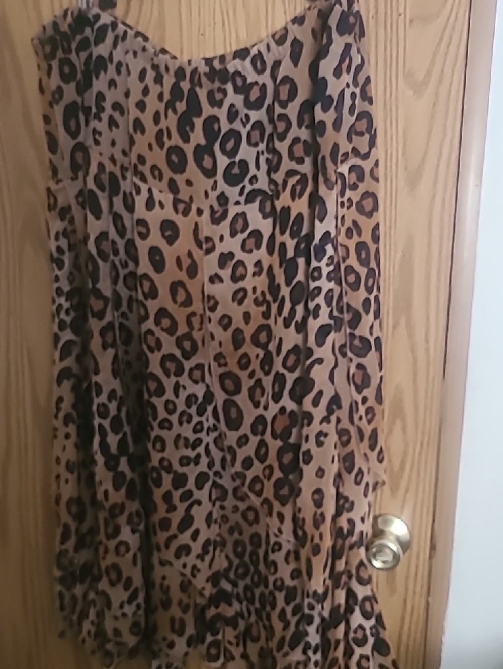 Fashion Bug Leopard Print Ruffle A-Line Skirt - Tan & Black - Picture 4 of 5